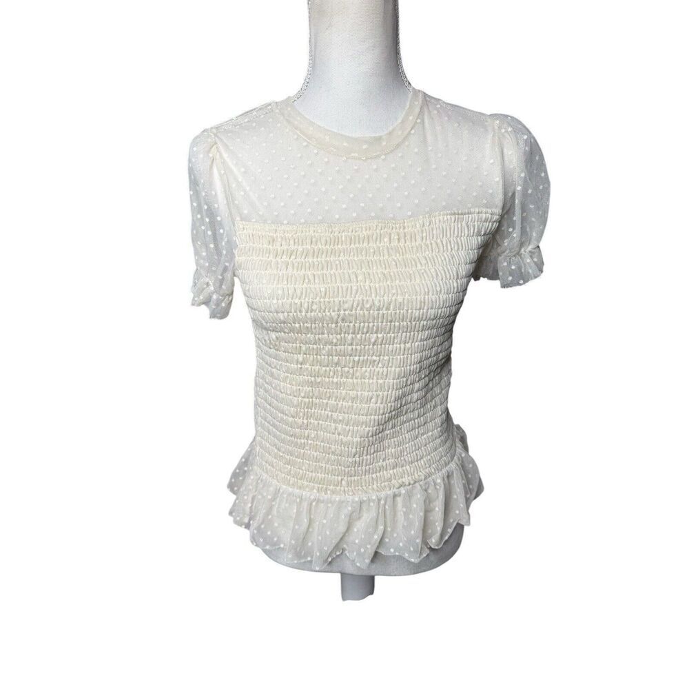 Liberty Love Short Sleeve Shirts Size Medium Womens Y2k Casual Lace M coquette